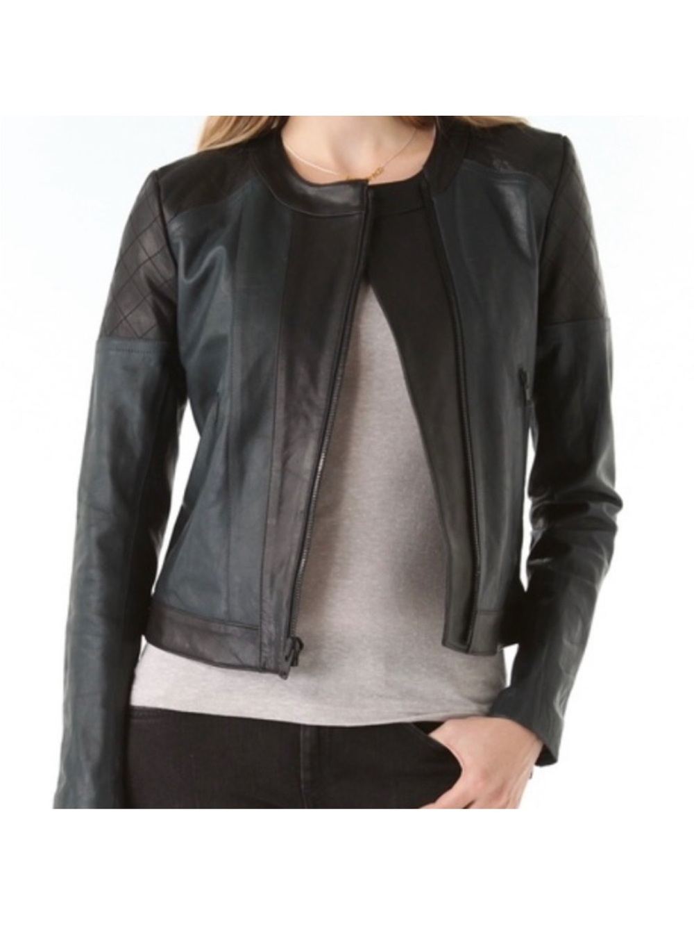 Theory Lamb Leather Biker Jacket